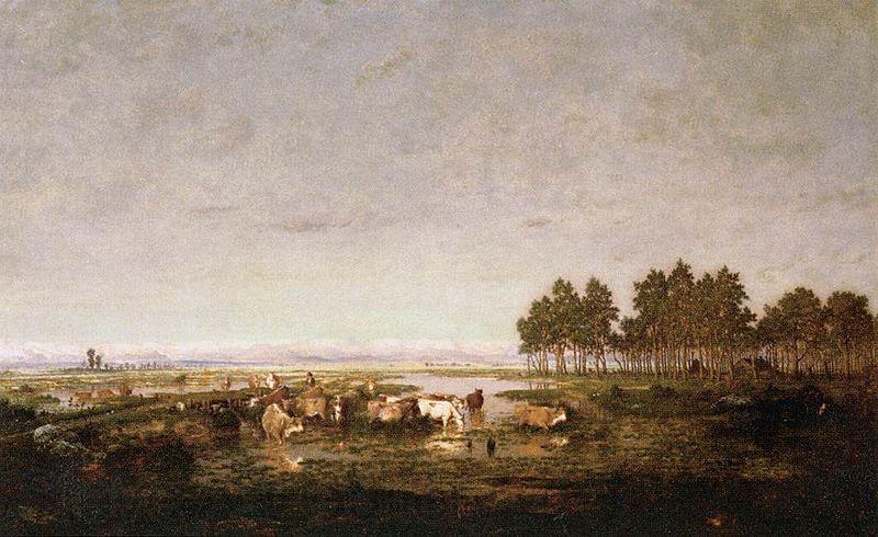Theodore Rousseau Marsh in the Landes Norge oil painting art